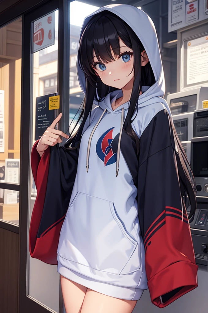 wide sleeves, hoodie
