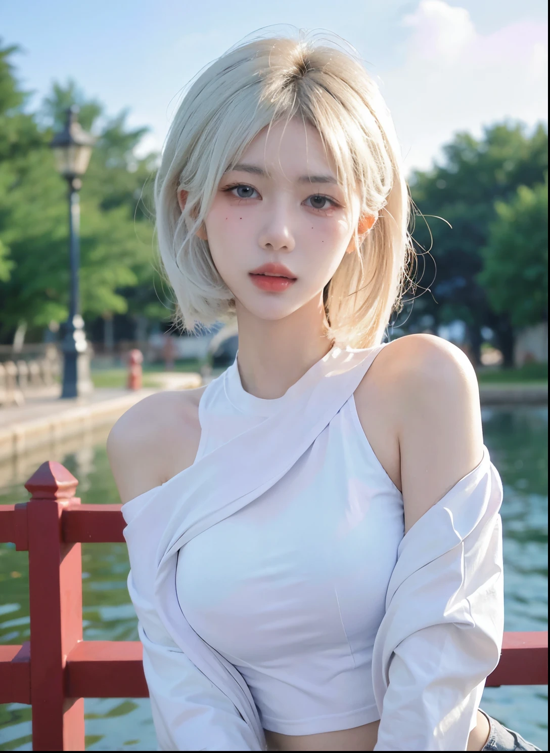Beautiful woman with perfect figure:1.4,Desert Background,Desert Background,Ultra-high resolution,Seductive laughter,wear glasses,(lifelike:1.4),Layered Hairstyle,White皮肤,Super short pleated skirt,whole body,Very delicate face and skin texture,Double eyelids,Skin Whitening,Long hair,White hair,White,