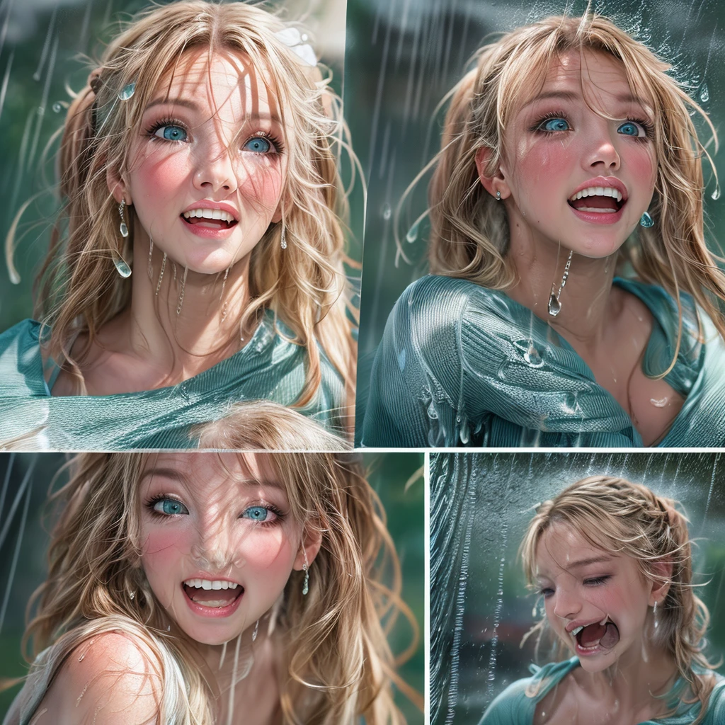 masterpiece of ExtremelyDetailed (ProfessionalPhoto of Stunning women:1.4) Looking at Sky, (((Downpour))), BraidHair with bun, (Joyful Expressions LifeLike Rendering), ((Extremely detailed beautiful face and eyes)) BlushAhegao SmoothArmpit LiquidSoap WhiteBubbles (((WetHair)))  BREAK  PUNIPUNI ((Britney Spears))britneyspears-smf, Beltbra, MysticSight, (Torrential Rain:1.4) (SparklingDrops:1.28) (Overflowing HUGE Underboob Overflowing WaterDrops Overflowing water)(((WetHair WetFace WetSkin:1.37))), (SFW), HiddenHands, MotionBlur (BokeH:1.4), (no extra limbs), (no extra eyebrow), DynamicAngle