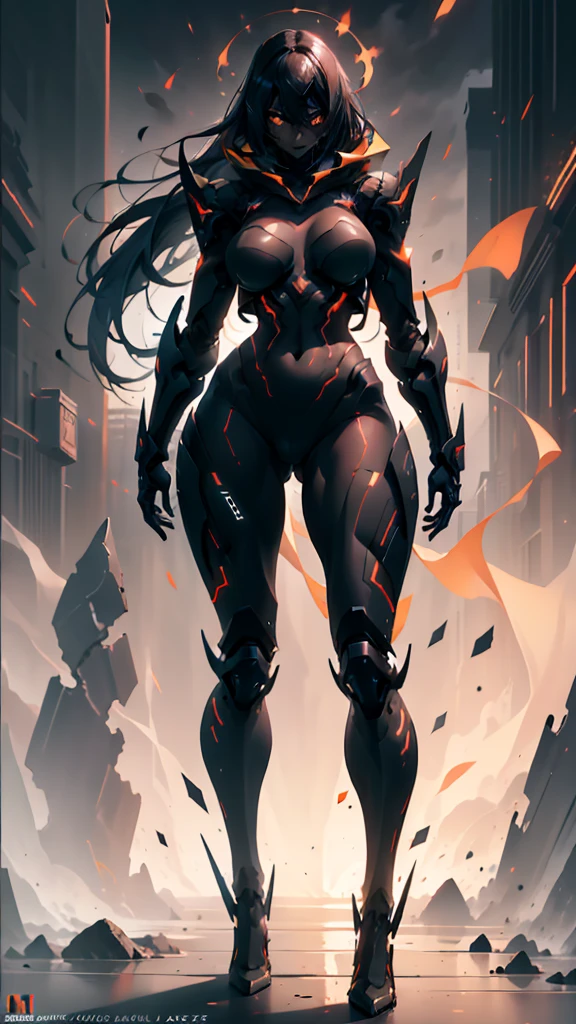 (best quality,4k,8k,highres,masterpiece:1.2),1 girl, red scarlet hair, yellow eyes, very long hair, dark ebony skin, fit body, slender body, slim waist, large breasts, (confident expression), pilot suit, thigh gap, (best quality,4k,8k,highres,masterpiece:1.2),ultra-detailed,(realistic,photorealistic,photo-realistic:1.37),digital painting, highly detailed, intricate details, hyperrealistic, dynamic pose, dramatic lighting, volumetric lighting, vibrant colors, cinematic composition