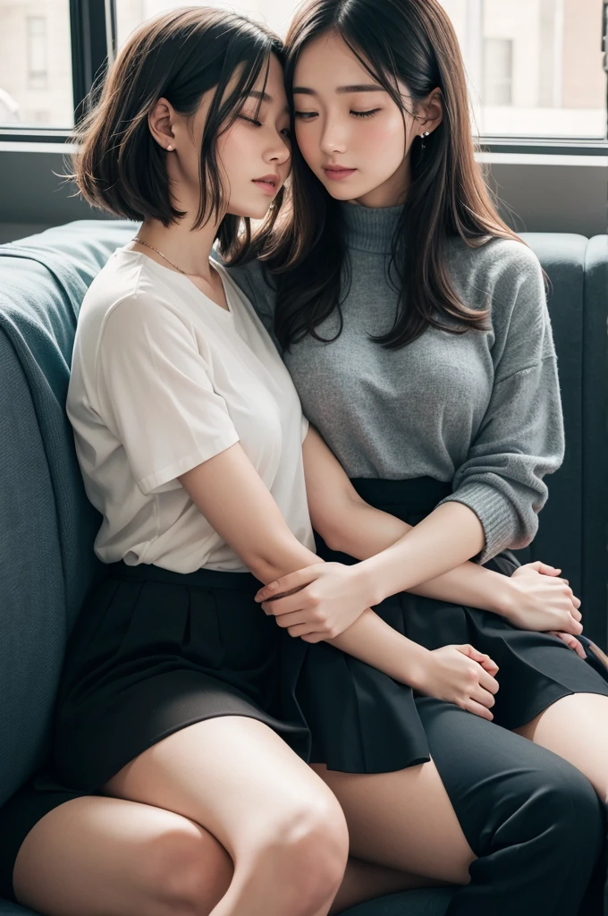 Person holding another person on their lap