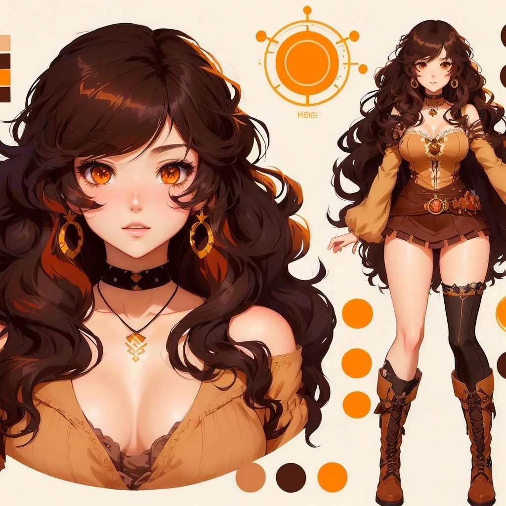anime girl with long hair and brown outfit with brown boots, adoptable character, detailed anime character art, adoptable full body, boho chic | | very anime!!!, anime design of character, pretty anime design of character, cute art style, anime character art, anime style character, [ design of character ], fullbody commission for, design of character art, full body design of character