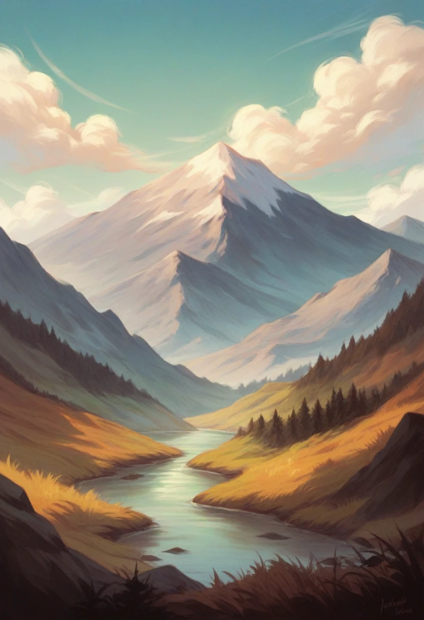 Gentle moonlight shining over a peaceful countryside, illuminating fields, mountains, or a still river.