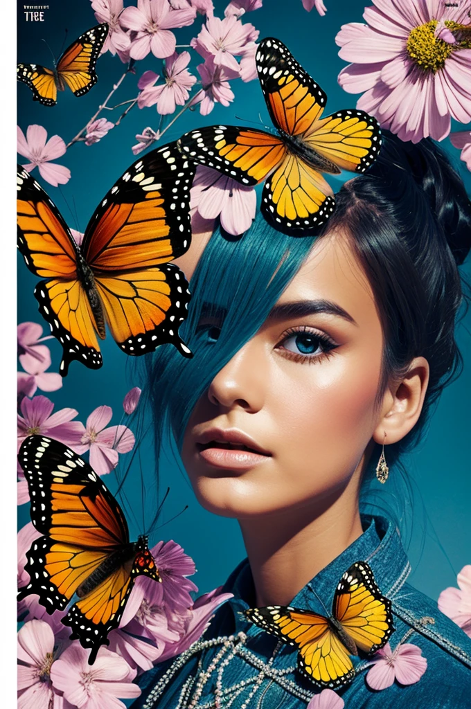 Create an image about the butterfly effect in magazine style