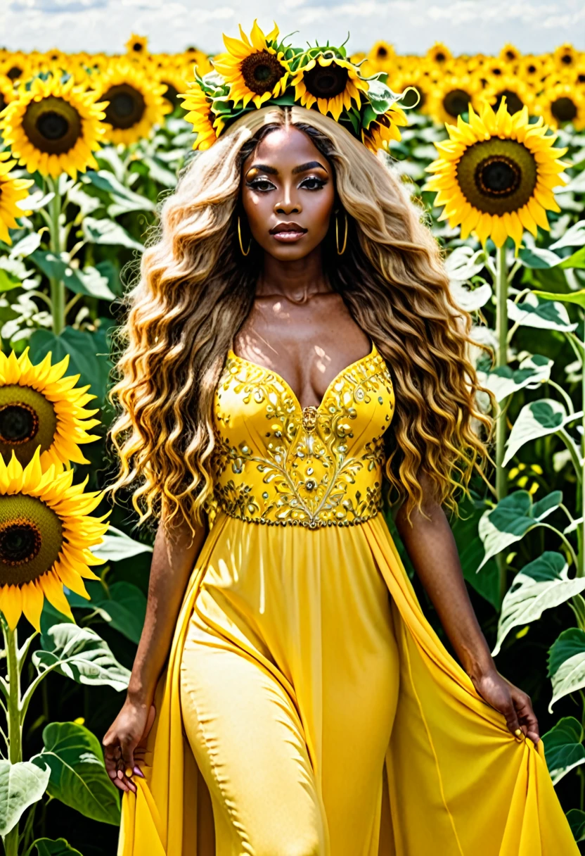 ((Oshun)),((Blonde)),((white)),((wavy hair)),((flower growing in cracks))