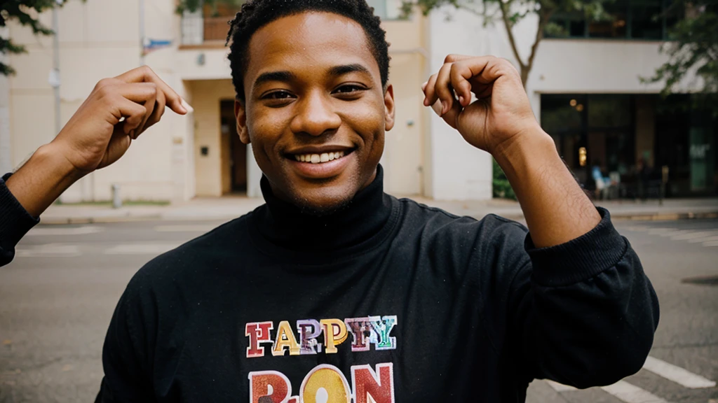 Happy black man.