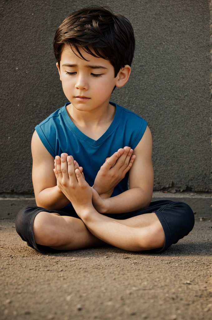 Animated praying boy