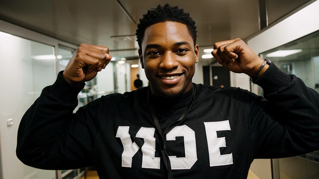 Happy black man.