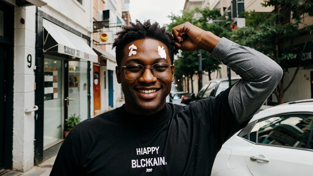 Happy black man.