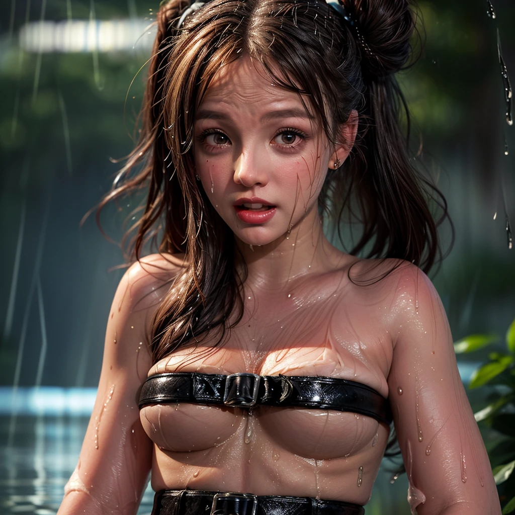 masterpiece of ExtremelyDetailed (ProfessionalPhoto of Stunning women:1.4) Looking at Sky, (((Downpour))), BraidHair with bun, (Joyful Expressions LifeLike Rendering), ((Extremely detailed beautiful face and eyes)) BlushAhegao SmoothArmpit LiquidSoap WhiteBubbles (((WetHair))) BREAK PUNIPUNI ((Britney Spears))britneyspears-smf, Beltbra, MysticSight, (Torrential Rain:1.4) (SparklingDrops:1.28) (Overflowing HUGE Underboob Overflowing WaterDrops Overflowing water)(((WetHair WetFace WetSkin:1.37))), (SFW), HiddenHands, MotionBlur (BokeH:1.4), (no extra limbs), (no extra eyebrow), DynamicAngle