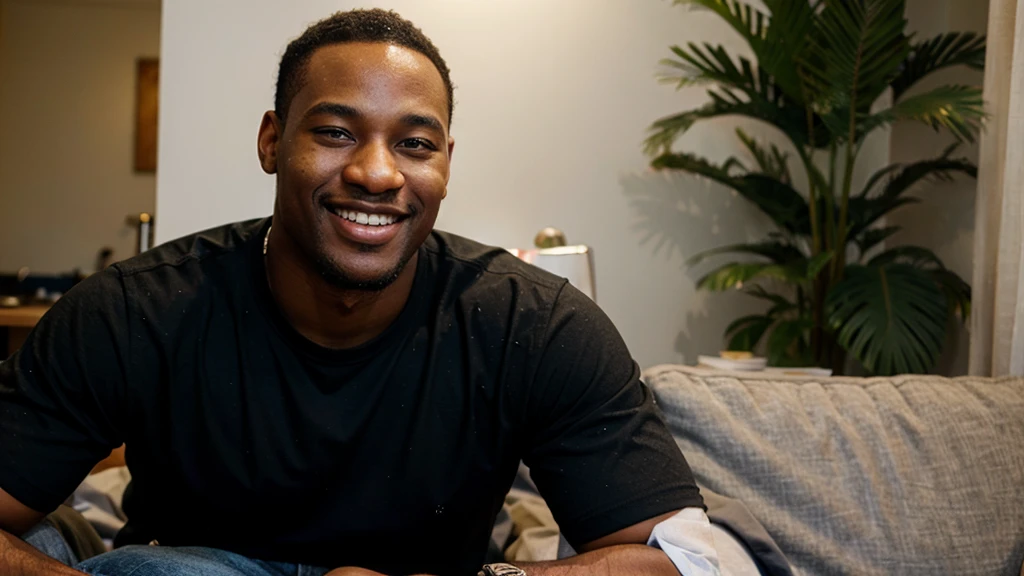 Happy black man.