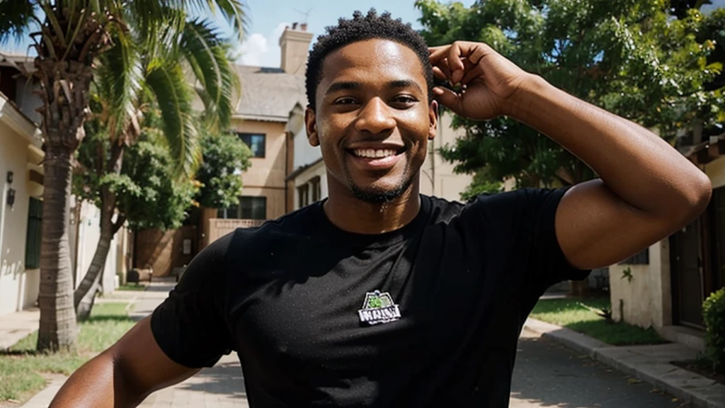 Happy black man.