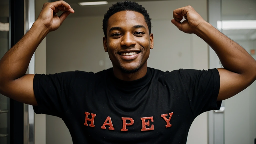 Happy black man. 
