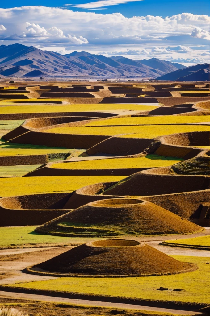 A cover for a Puno desert with its culture and typical food but that highlights the food more