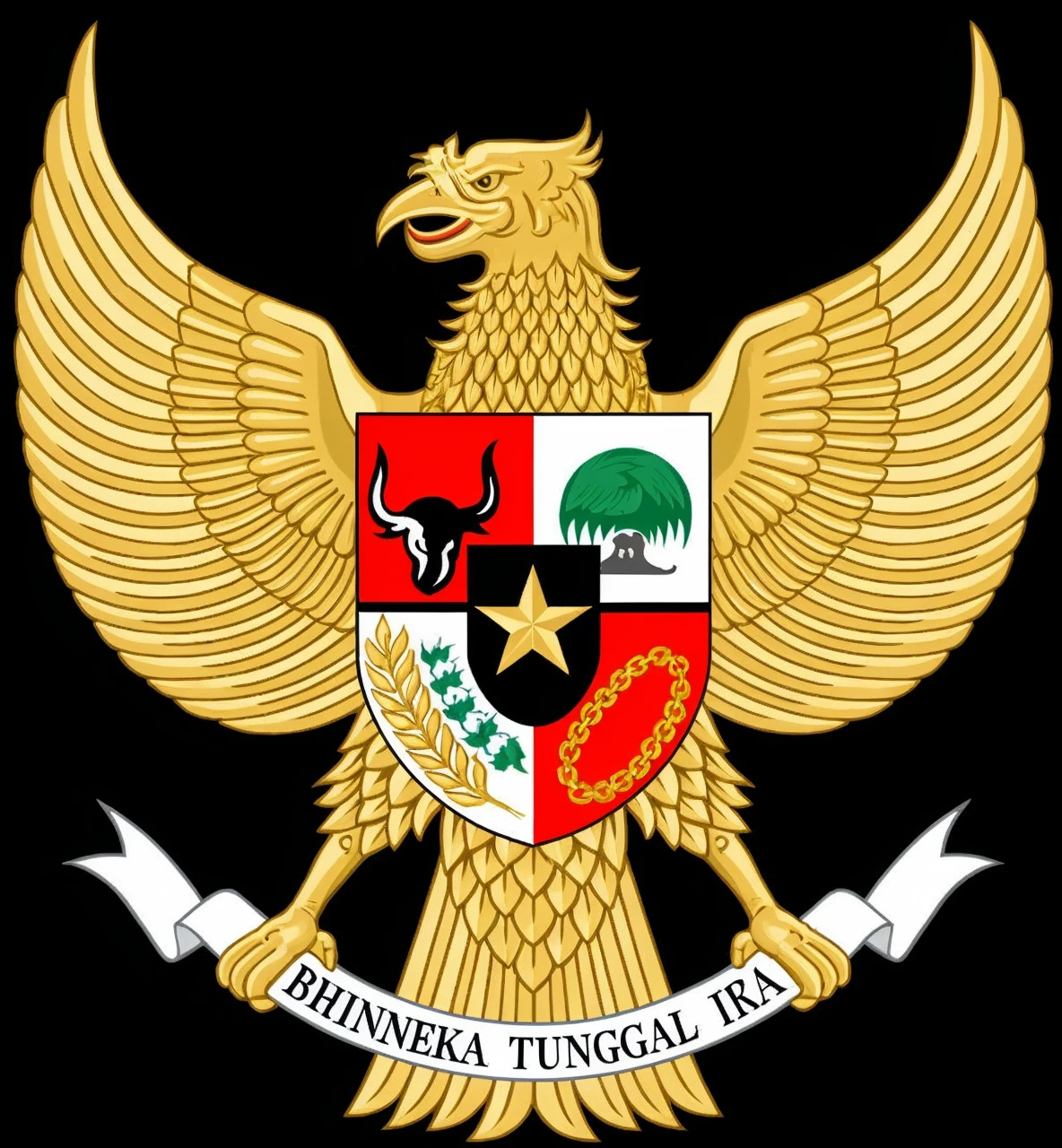 Create a striking and memorable logo featuring the Garuda, symbolizing strength, power, and protection.The central focus should be the Garuda, depicted with its majestic wings spread wide, strong beak, and fierce expression.Opt for a blend of traditional and modern design elements. The Garuda should look both timeless and contemporary.Use a palette that conveys power and regality. Suggested colors include gold, deep reds, and dark blues.Incorporate intricate details such as feathers and talons to emphasize the mythical and majestic nature of the Garuda.The logo should be clear and impactful at various sizes, from small icons to large banners.It should work well in both color and monochrome versions.Ensure the design is respectful and accurately represents the cultural significance of the Garuda. Add words and number: "J04RN"