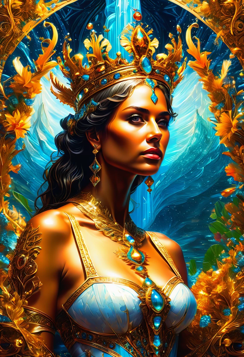Queen, crown, pose, full body, by Bjarke Ingels, photo, best quality, masterpiece, very aesthetic, perfect composition, intricate details, ultra-detailed
