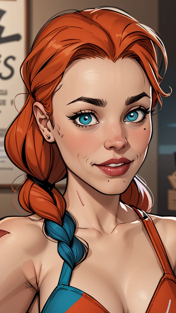 Compensation! Here is the revised and cleaner text:
--- Character: Battle-scarred Harley Quinn.
Description: Cartoon image of a woman. cartoon style illustration, with highly detailed character design. detailed digital art, showing courage and high quality portrait.
characteristics:
- Portrait character design - Beautiful digital illustration - Comic art - Young girl with braided hair - Beautiful lined eyes - Medium-large bust and wonderful sexy clothes - Expression of sexual desire from waist to head ---