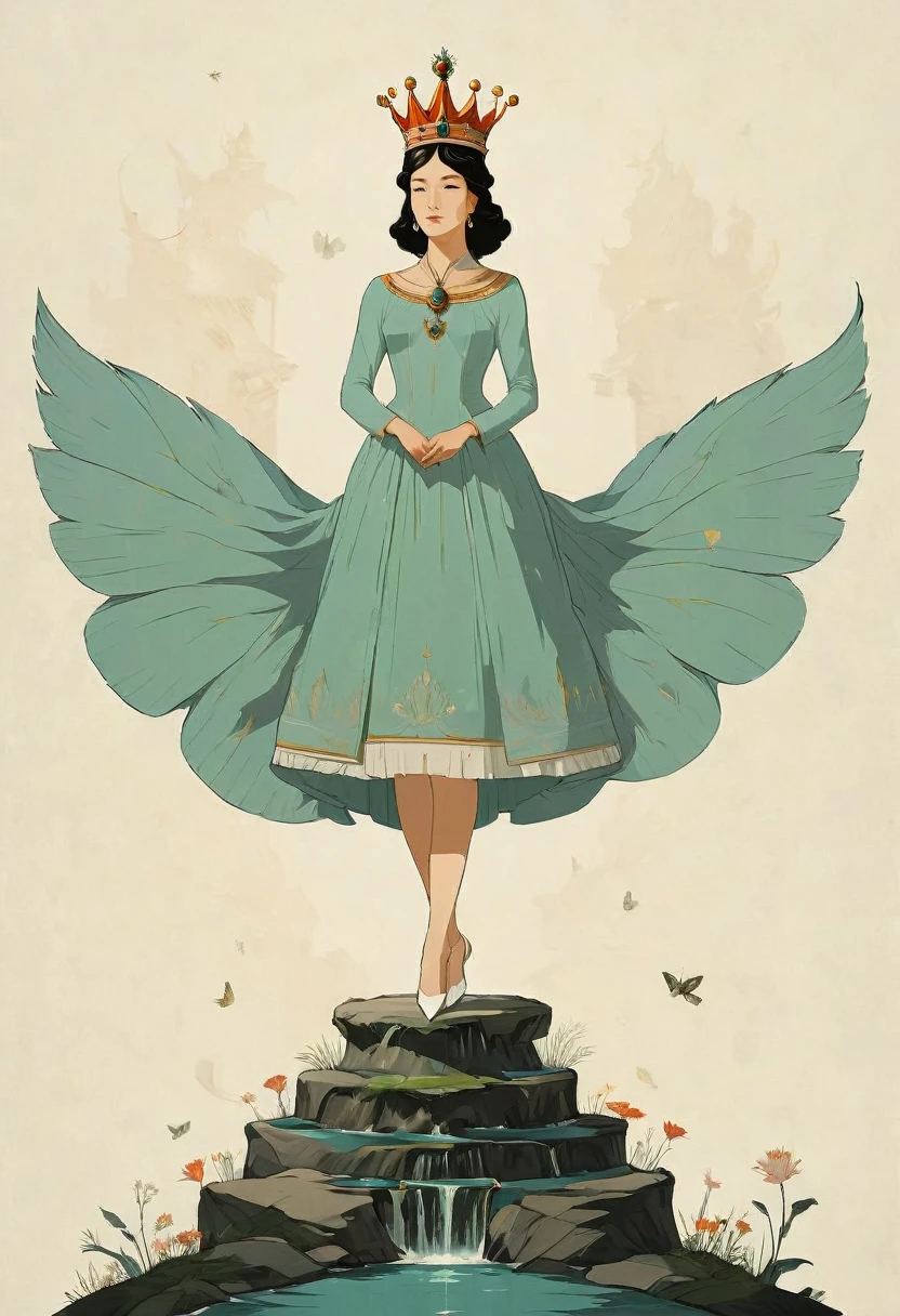 Queen, crown, pose, full body, by Alessandro Gottardo, photo, best quality, masterpiece, very aesthetic, perfect composition, intricate details, ultra-detailed