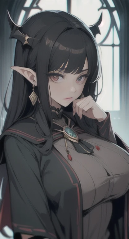 Headmistress of Hylia academy, Miss Cecilia, headmistress's uniform, students everywhere, looking at viewer, SFW,