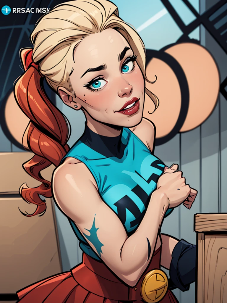 blonde schoolgirl laying on the ground surounded by banana, by josan gonzalez
