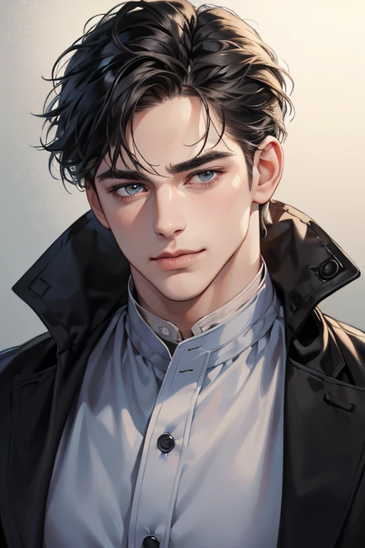 (best quality,4k,8k,highres,masterpiece:1.2),ultra-detailed,(realistic,photorealistic,photo-realistic:1.37),30 year old man,3 day beard,handsome anime,portraits,strong,masculine,dark hair,sharp jawline,mesmerizing eyes,perfectly styled hair,cool anime outfit,confident expression,vibrant colors,dynamic lighting, CEO and expression smile in love.
