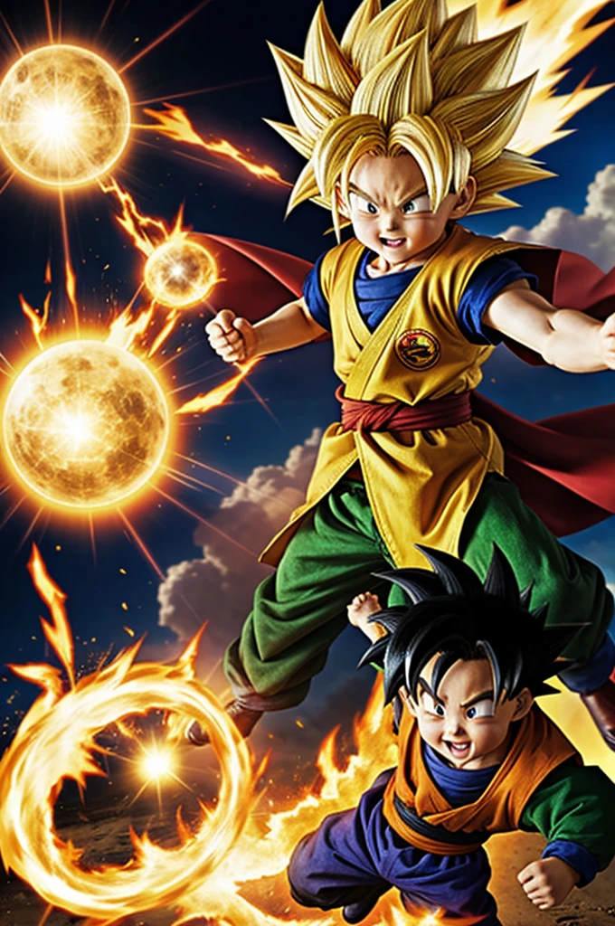 Make a picture of Goten in Super Sayayin 2