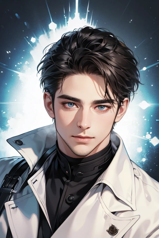 (best quality,4k,8k,highres,masterpiece:1.2),ultra-detailed,(realistic,photorealistic,photo-realistic:1.37),30 year old man,3 day beard,handsome anime,portraits,strong,masculine,dark hair,sharp jawline,mesmerizing eyes,perfectly styled hair,cool anime outfit,confident expression,vibrant colors,dynamic lighting, CEO and expression smile in love.
