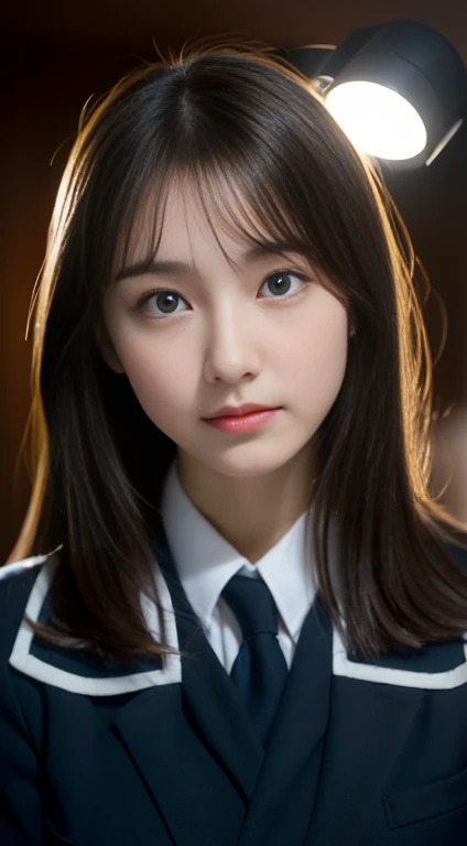 (((32k,high detal,high-detail、masterpiece,Attention to detail,full body Esbian,solo))),Raw photo & realistic atmosphere,beautiful dark blue eyes,Detailed mouth,Glossy lips,Detailed eyebrows,Eyes drawn in detail with soft white skin that shines in every detail、azure eyes,Very beautiful eyes,Detailed lips、Very beautiful face,Very well-formed face、Lifelike face,shiny beautiful lips, Realistic Young Gravure Idol, very beautiful school girl, , Young Sensual Gravure Idol, Young Gravure Idol, Beautiful and cute mature16 year old ,the whole body is wet,dripped out,with a flushed face,Incredibly beautiful, sexy and classy16-year-old girl,semi-long brown shiny hair,Hair is wet,Dripping water,dripping,(Looking at the camera:1.4),(darkness,Very dark,Use a flashlight to illuminate a subject in a pitch-black classroom with no light:1.7),(A sexy,Healthy toned body,High Detail Hi-Vision Hi-Vision Japan HDTVblackHDTVhi-VisionBlack Hi-VisionBlack Hi-Definition Hi-VisionBlack Hi-Definition Hi-Definition Uniform,medium shapely breasts,,Mature body, I'm anxious and about to cry,Moist eyes,cold smile,glareing,The glaring face is also beautiful,High-resolution arm,,high-definition fingers,:1.5),(The chest of the uniform is open,Sitting upright in black and red classy high school girl uniform wearing black pantyhose and sexy legs and lifting skirt in shame:1.7)