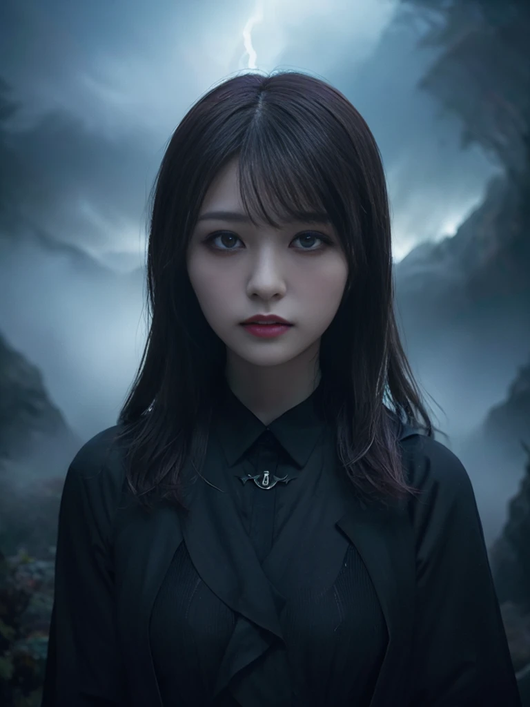 a cosmic gate, a vampire with outstretched wings, detailed vampire features, a dark fantasy landscape, dramatic lighting, moody color palette, dramatic clouds, atmospheric fog, glowing energy, mystical energy, surreal and dreamlike, cinematic composition, dynamic pose, photorealistic, 8k, best quality, masterpiece