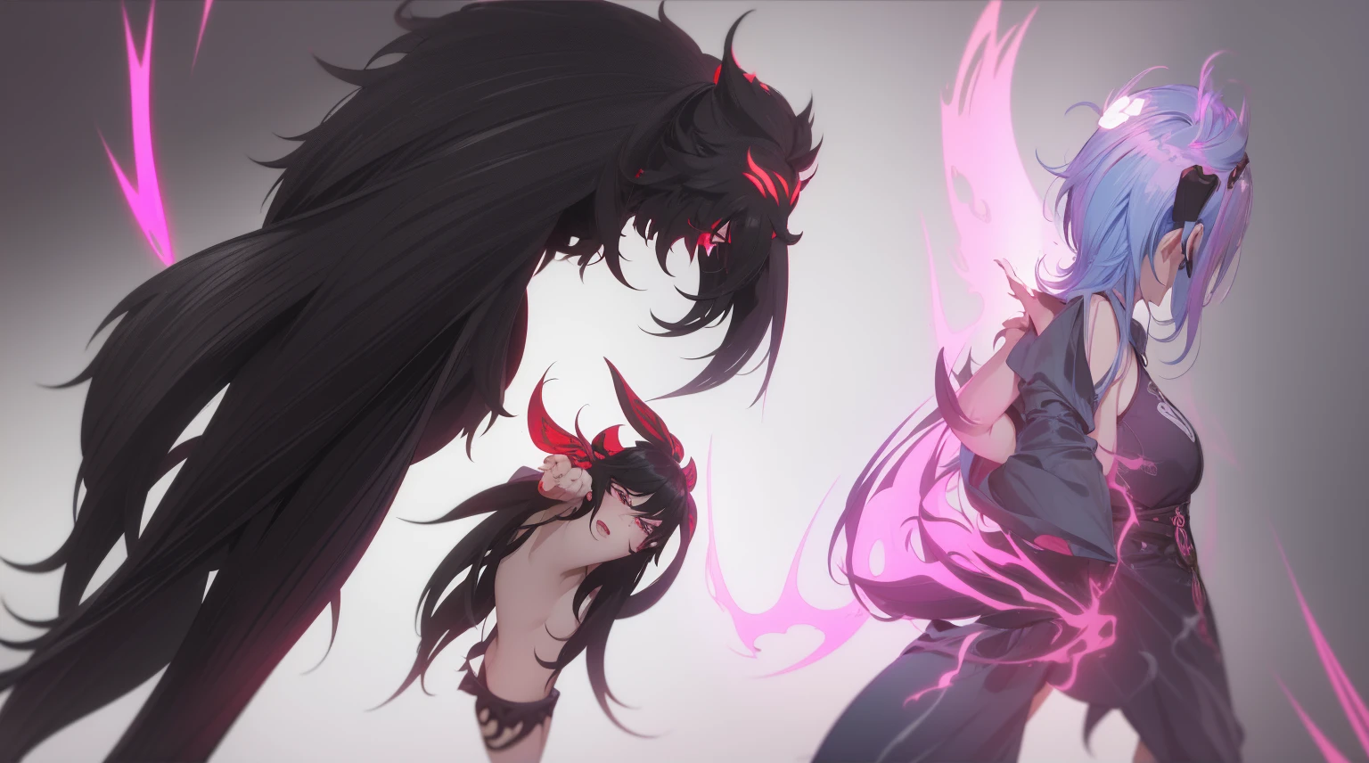 transform the image into chinese style anime, and in the background make a darker theme with neon lights