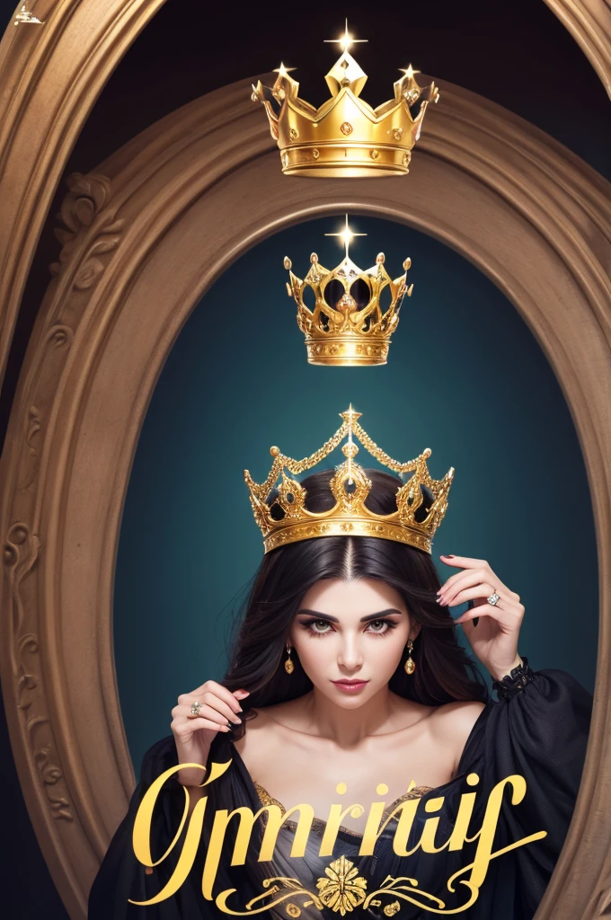 a logo written FAMÍLIA QUEIROZ full of shine with a crown above the name