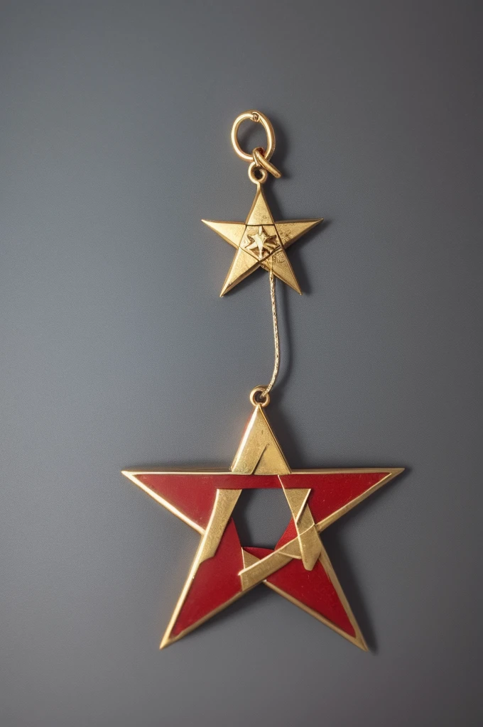 A Star of David with the symbol of Communism inside it

