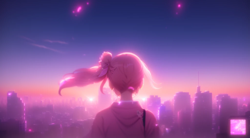 Anime girl with pink ribbon looking at the city skyline, Anime movie screenshots, Anime movie stills, Gore anime screenshot, anime opening, Anime movie screenshots, A still from the anime, Tokyo Anime Scene, Makoto Shinkai Cyril Rolland, Today's featured anime is still, Anime still film Anime colored paper, 2 0 1 9 anime screenshots