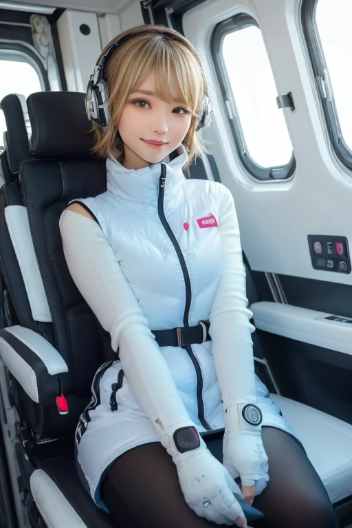 masterpiece, Highest quality, Very detailed, 8K Portrait,masterpiece, highest quality, high resolution, breasts, 20yo,1 girl,(独奏):2,,blonde hair,(inside space station):2,flying:2,floatong:2,zero gravity,wind:1.5,anime lovelive style,

BREAK
headphone,(futurstic tight-fit bodysuit):2,(shiny silver long downvest):100,(northface silver metallic puffy downvest):2,(puffy):2,(black sleeves):5,(black tights):2,(black belt),futuristic boots and gloves,(smartwatch):100,astrovest
BREAK
1 girls, sitting in spacecraft cabin with 4-point seat belt, securely fastened, space station interior, looking out of large windows at Earth below, beautiful eyes, she have aluminum foil pouch,(aluminum foil pouch with plastic viewing window):2, contains nutritious liquid or puree together, smiling and chatting, bright and cheerful expressions, high quality cinematic lighting, detailed textures, sharp focus,blue hair,blue eyes,
