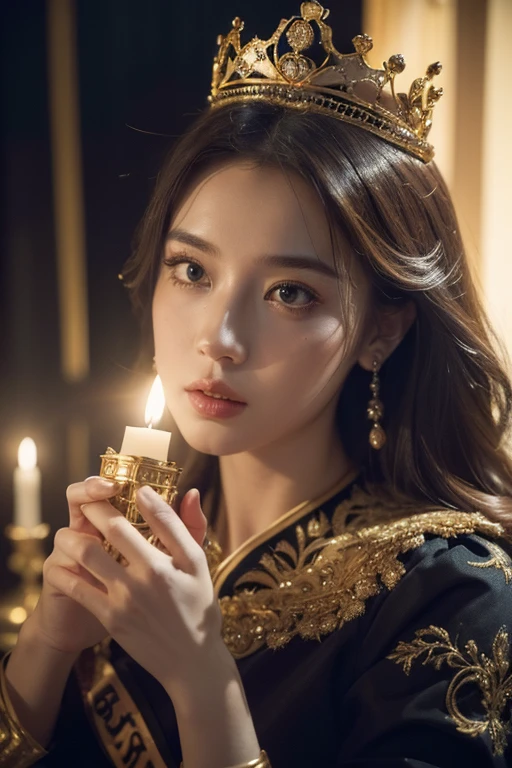 1girl, (Queen, crown), (Photography), award-winning, cinematic still, emotional, vignette, dynamic, vivid, (masterpiece, best quality, Professional, perfect composition, very aesthetic, absurdres, ultra-detailed, intricate details:1.3)
