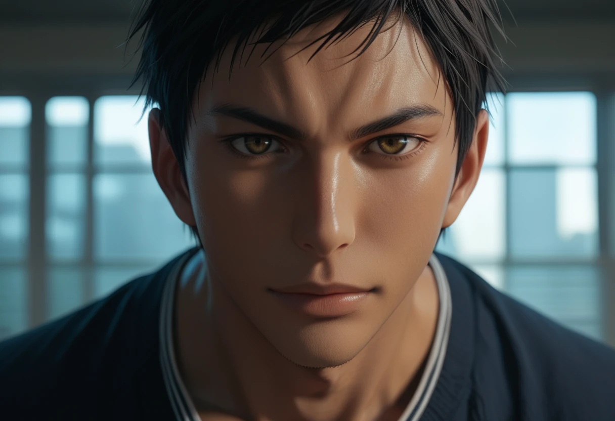 score_9, score_8_up, score_7_up,Handsome Aomine Daiki angry,1boy legs ,hardcore handjob,  ,pov , dark skin ,rooftop 