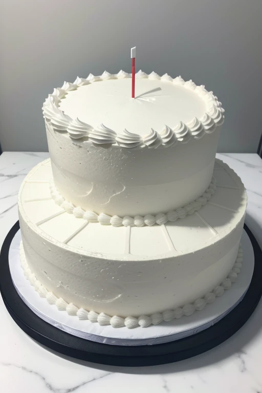 White color birthday cake with 2 layers, both cylindrical, the lower one being the largest radius (about 75% greater than the smallest radius of the second layer) themed: money and investments; e a camada superior themed desenvolvimento pessoal.