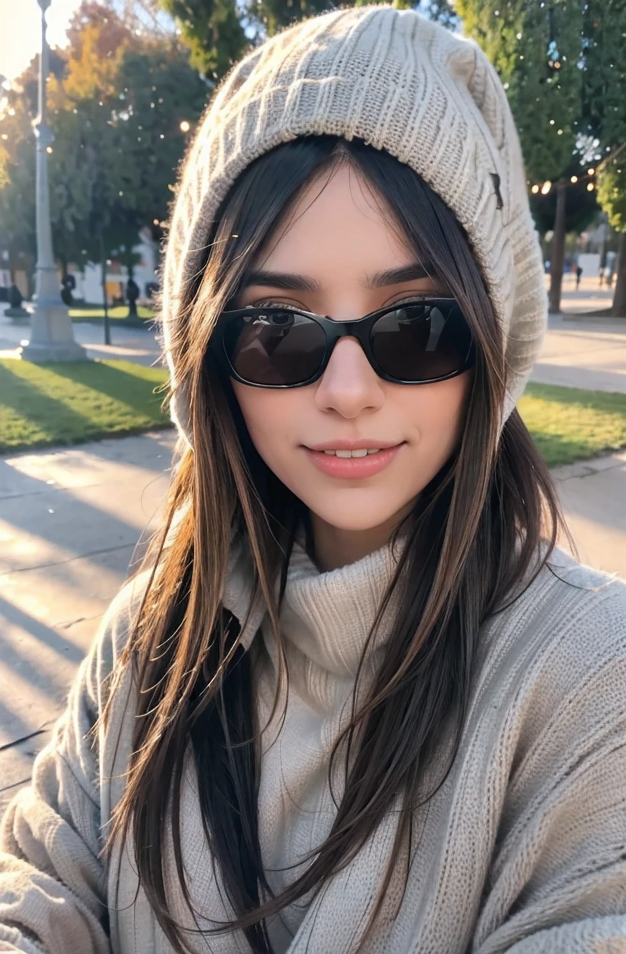 v1.0
Rivers (Best Quality,High resolution),ultra detailed,realist,portrait,warm colors,Soft lighting,happy expression,by rubio,park,giant sweater,scarf,beautiful eyes,cap,autophoto,honey poop, large black plastic frame lenses for improved vision