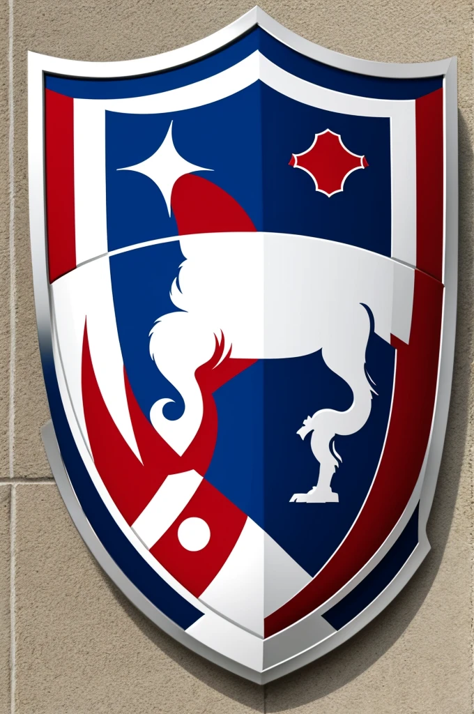 Generates a shield of a football association of the Clan of Adal-berth in white, red and blue