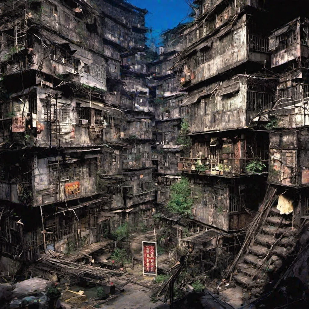 (masterpiece, best quality:1.2), kowloon walled city scene