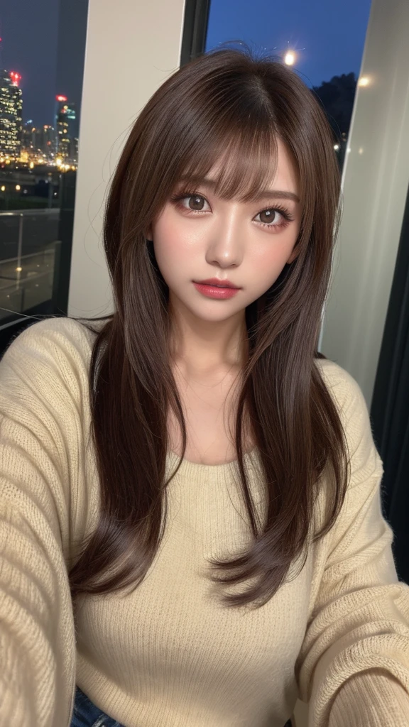 false eyelashes、curly hair、beautiful skin、Going out