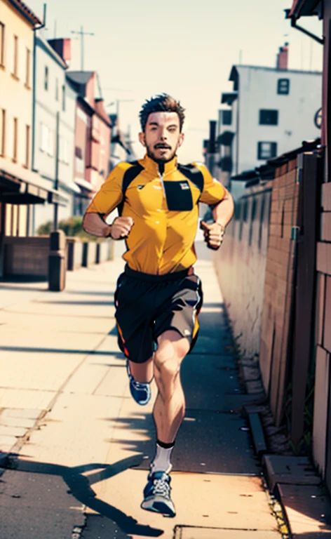 a man running in a park 