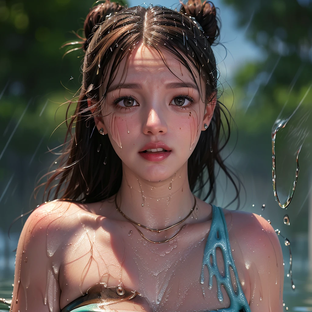 masterpiece of ExtremelyDetailed (ProfessionalPhoto of Stunning women:1.4) Looking at Sky, (((Downpour))), BraidHair with bun, (Joyful Expressions LifeLike Rendering), ((Extremely detailed beautiful face and eyes)) BlushAhegao SmoothArmpit LiquidSoap WhiteBubbles (((WetHair))) BREAK PUNIPUNI ((Britney Spears))britneyspears-smf, Beltbra, MysticSight, (Torrential Rain:1.4) (SparklingDrops:1.28) (Overflowing HUGE Underboob Overflowing WaterDrops Overflowing water)(((WetHair WetFace WetSkin:1.37))), (SFW), HiddenHands, MotionBlur (BokeH:1.4), (no extra limbs), (no extra eyebrow), DynamicAngle