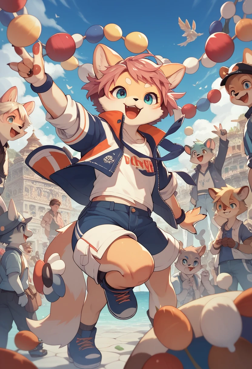 cover page, super high resolution, detailed background, World Heritage Site, 6+boys, 6+girls, Happy, joyful, absurdres(Photos of solo travelers)(kemono, furry anthro)cinematic,