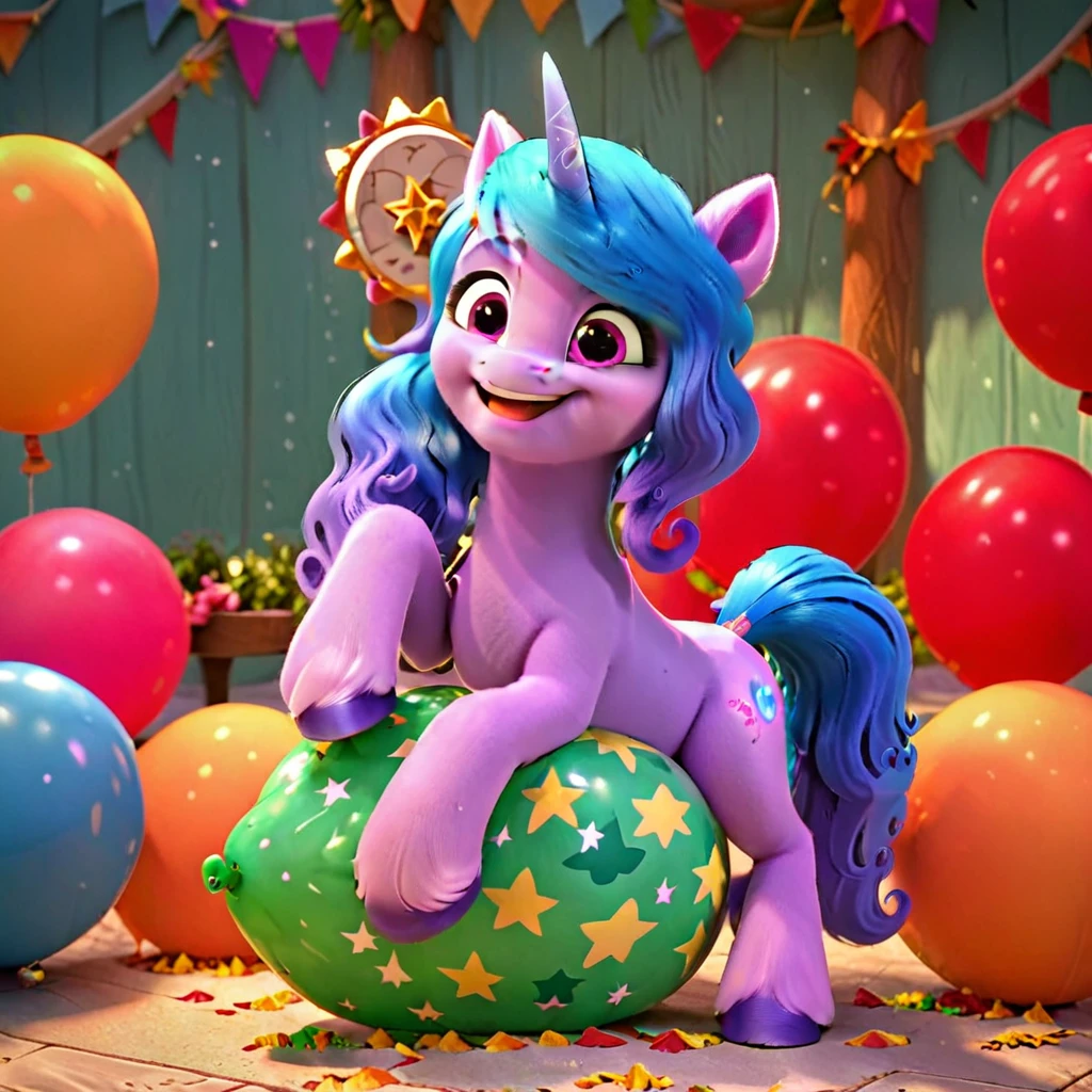 score_9, score_8_up, score_7_up, score_6_up, score_5_up, score_4_up, 
female, Izzy Moonbow, solo, looner, nonpop, balloon nonpop, detailed background, party, selfie, fanservice, plot, balloon fetish, balloon support, 3d, hd, 4k, solo,
safe, rating safe,
spread legs, plot, blowing up balloons, balloon blowing, wide hips, arched back, overinflated balloon, tight balloon, necked balloon, translucent balloon, white star print on balloon, balloon inflation, bouncing, squeaking, noisy, loud,
My Little Pony: Make Your Mark, My Little Pony: A New Generation, cinematic, dynamic angle, depth of field, bloom, subsurface scattering