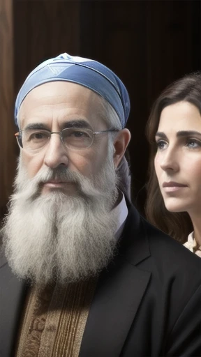 group of biblical jewish men and women gathered, focus on faces.