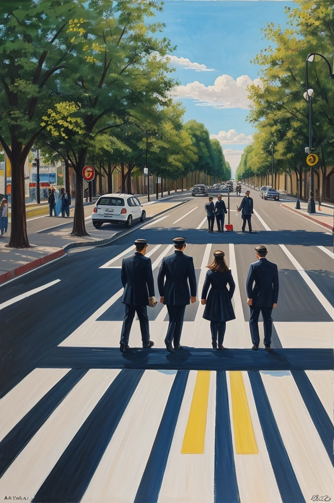 Painting of beattles crossing the street
