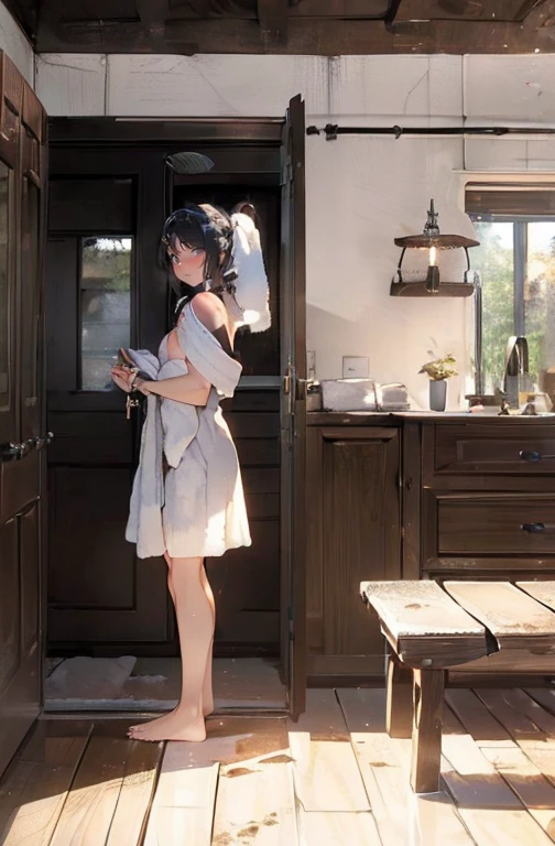 (((Immerse yourself up to your shoulders in your home's bathroom unit:1.7))),(((flannel:1,7))),(((Cover the chest with a towel:1.7))),(((night lighting:1.3))),Breast movement,cheeks turn red、smile shyly,BBW,(beautiful girl)、(Short Hair with Bright Silver and Orange Inner Color,flower hair ornament,Floral Braided Top Knot,Ponytail with Twisted Side Part,floral braided tiara,Half-up、floral braided space bun,voluminous fishtail braid,Twisted pan,),(The fringe is transparent),(((emphasize the chest:1.3))),(dynamic angle),(Dynamic and sexy pose),(Lean forward:1.3),(((A worthy statue))),(((clip,necklase,aretes))),breasts big,blushing with shame,dreamy eyes,A smile that confuses the viewer,skin shining with sweat,Look at the Beholder,topless,48 years old ,topless,Disruption of clothing due to movement,pointy red mouth,perfect round face,,proper body proportions,details Intricate,Very delicate and beautiful hair,realistic footage,dream like,professional lighting,realistic shadow,focus only,beautiful hands,nice fingers,Detailed finger functions,Detailed characteristics of clothes,Detailed characteristics of hair,detailed facial features,highest quallity,Ultra high resolution output image,) ,(8 k quality,),(sea art mode 2.1),(Ultra HD picture mode,)