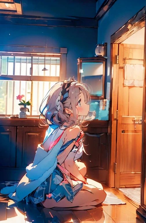 (((Immerse yourself up to your shoulders in your home's bathroom unit:1.7))),(((flannel:1,7))),(((Cover the chest with a towel:1.7))),(((night lighting:1.3))),Breast movement,cheeks turn red、smile shyly,BBW,(beautiful girl)、(Short Hair with Bright Silver and Orange Inner Color,flower hair ornament,Floral Braided Top Knot,Ponytail with Twisted Side Part,floral braided tiara,Half-up、floral braided space bun,voluminous fishtail braid,Twisted pan,),(The fringe is transparent),(((emphasize the chest:1.3))),(dynamic angle),(Dynamic and sexy pose),(Lean forward:1.3),(((A worthy statue))),(((clip,necklase,aretes))),breasts big,blushing with shame,dreamy eyes,A smile that confuses the viewer,skin shining with sweat,Look at the Beholder,topless,48 years old ,topless,Disruption of clothing due to movement,pointy red mouth,perfect round face,,proper body proportions,details Intricate,Very delicate and beautiful hair,realistic footage,dream like,professional lighting,realistic shadow,focus only,beautiful hands,nice fingers,Detailed finger functions,Detailed characteristics of clothes,Detailed characteristics of hair,detailed facial features,highest quallity,Ultra high resolution output image,) ,(8 k quality,),(sea art mode 2.1),(Ultra HD picture mode,)