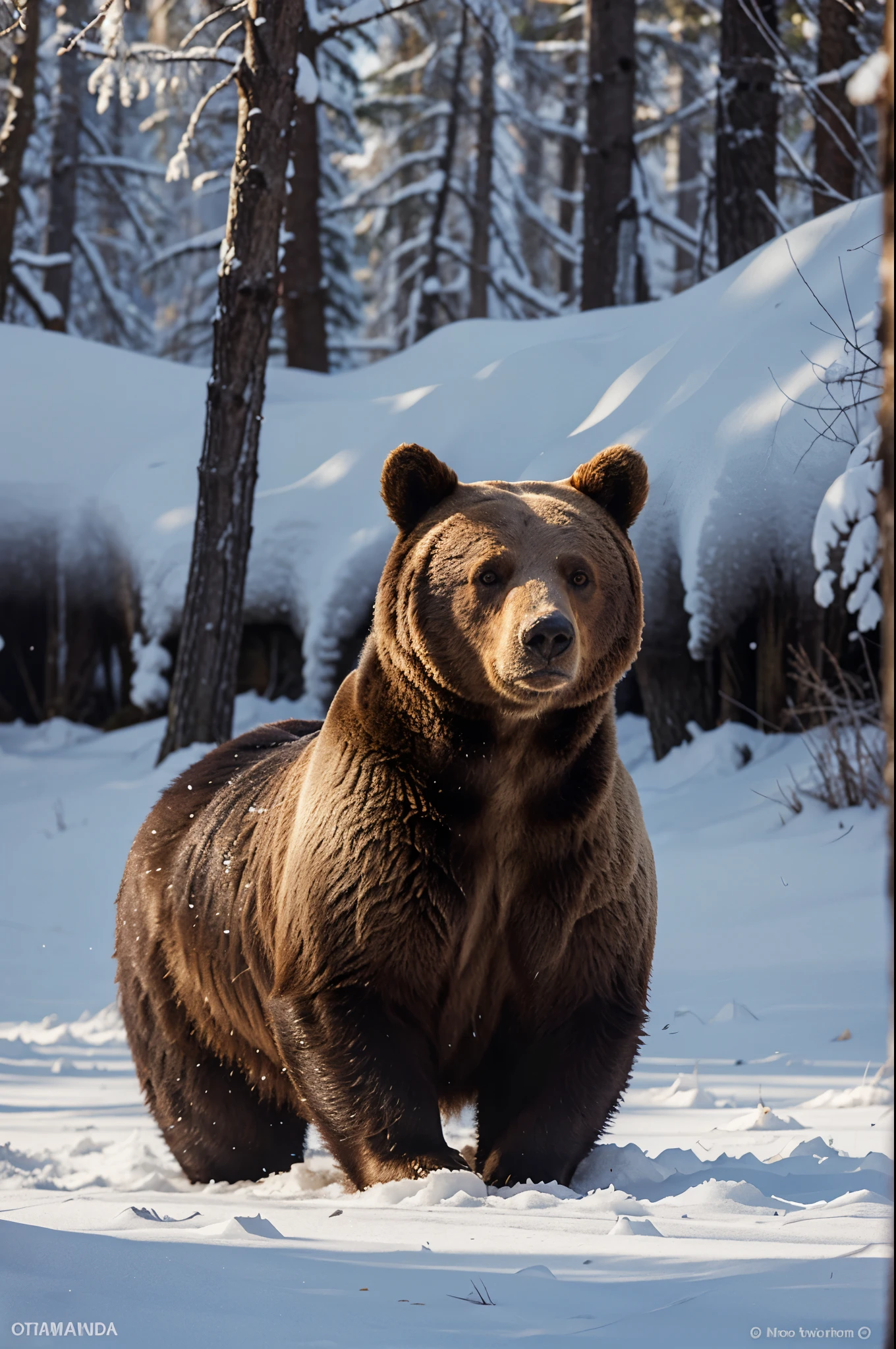 create images of a bear in winter